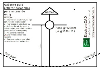 Parabola para WIFI com foco a 125mm