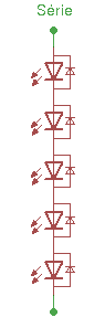 Leds acionados em configuração série